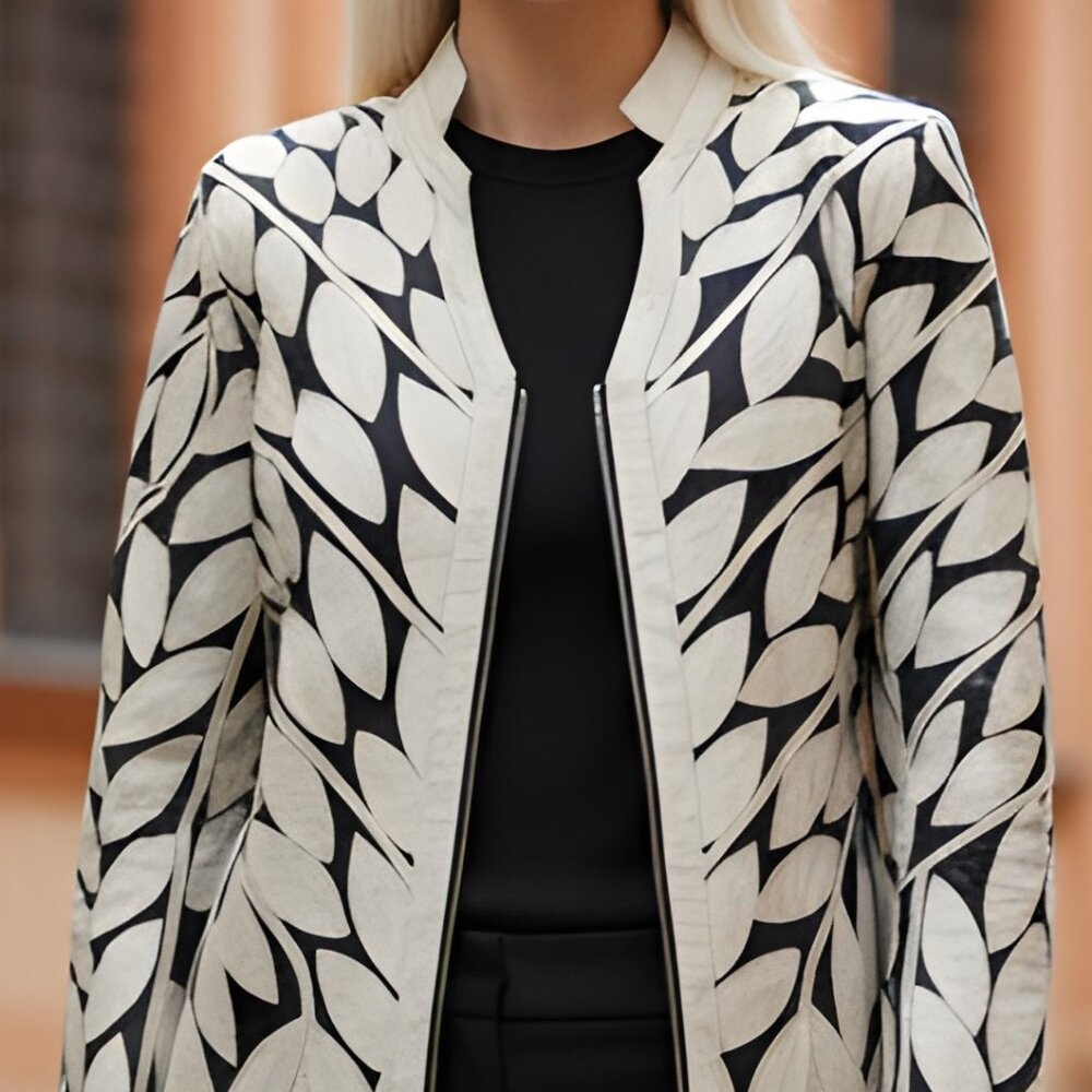 Leather Jacket Womens Leather Jacket Leather Womens Jacket Leather Leaf Jacket